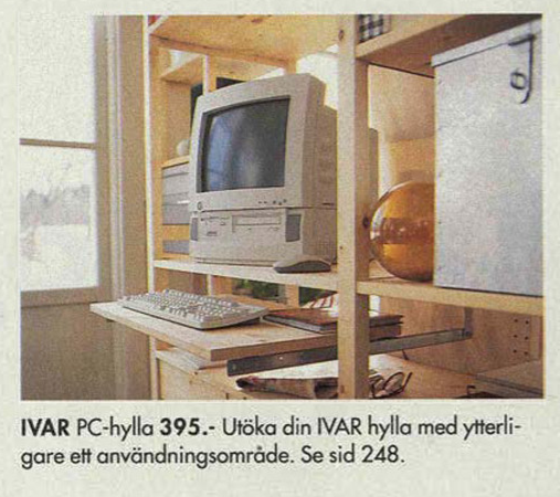 other extract from the same catalogue showing the keyboard tray element up close, from the side